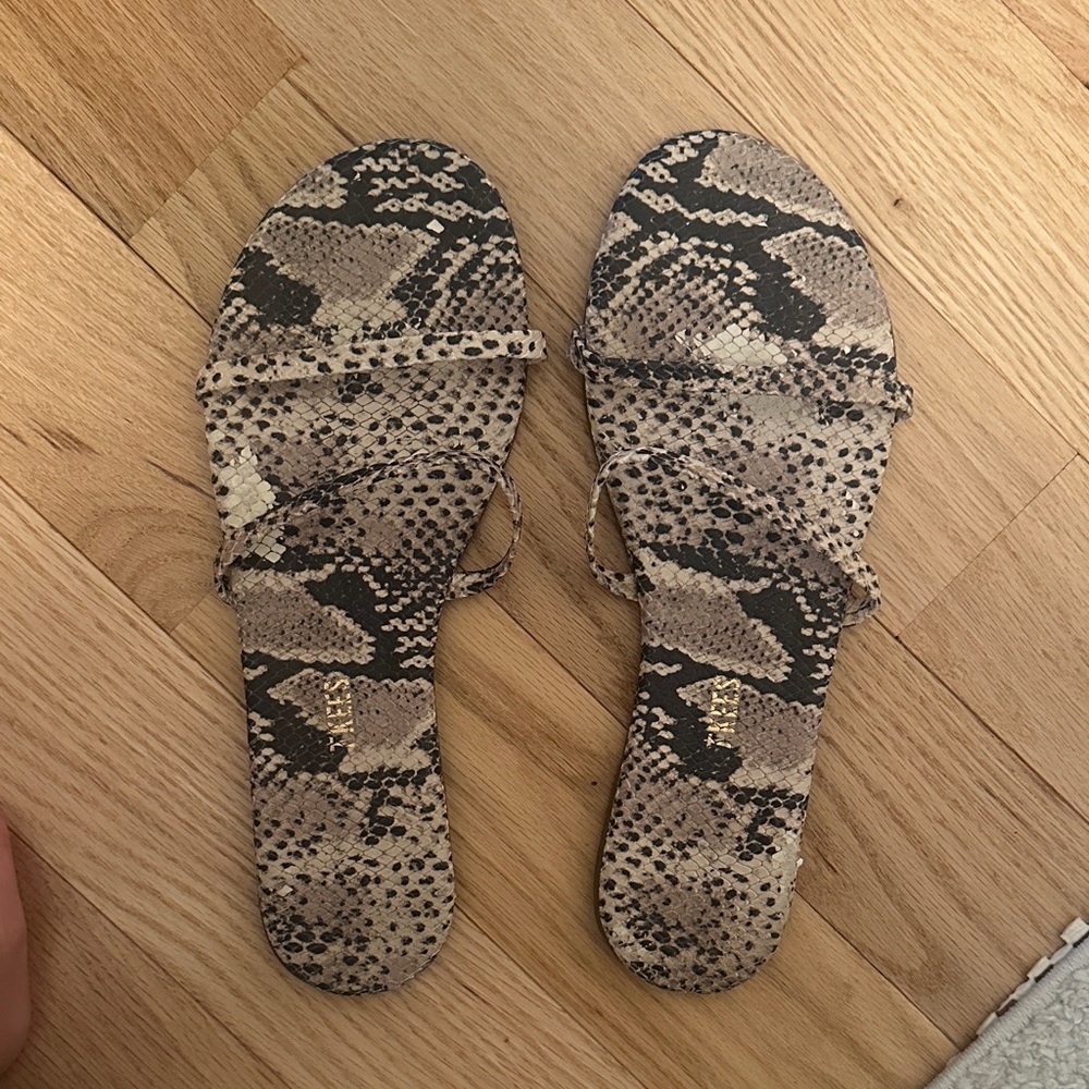 TKEES Gemma Snakeskin Sandals